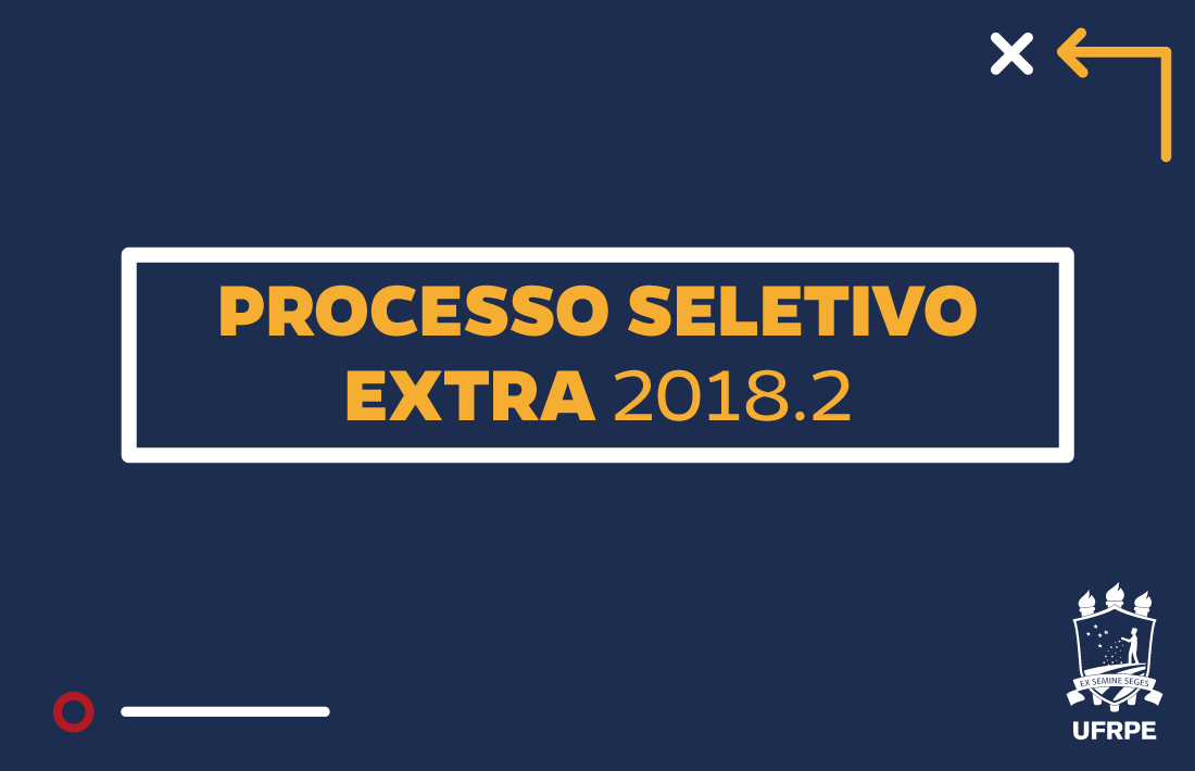 Cartaz com frase: Processo Seletivo Extra 2018.2