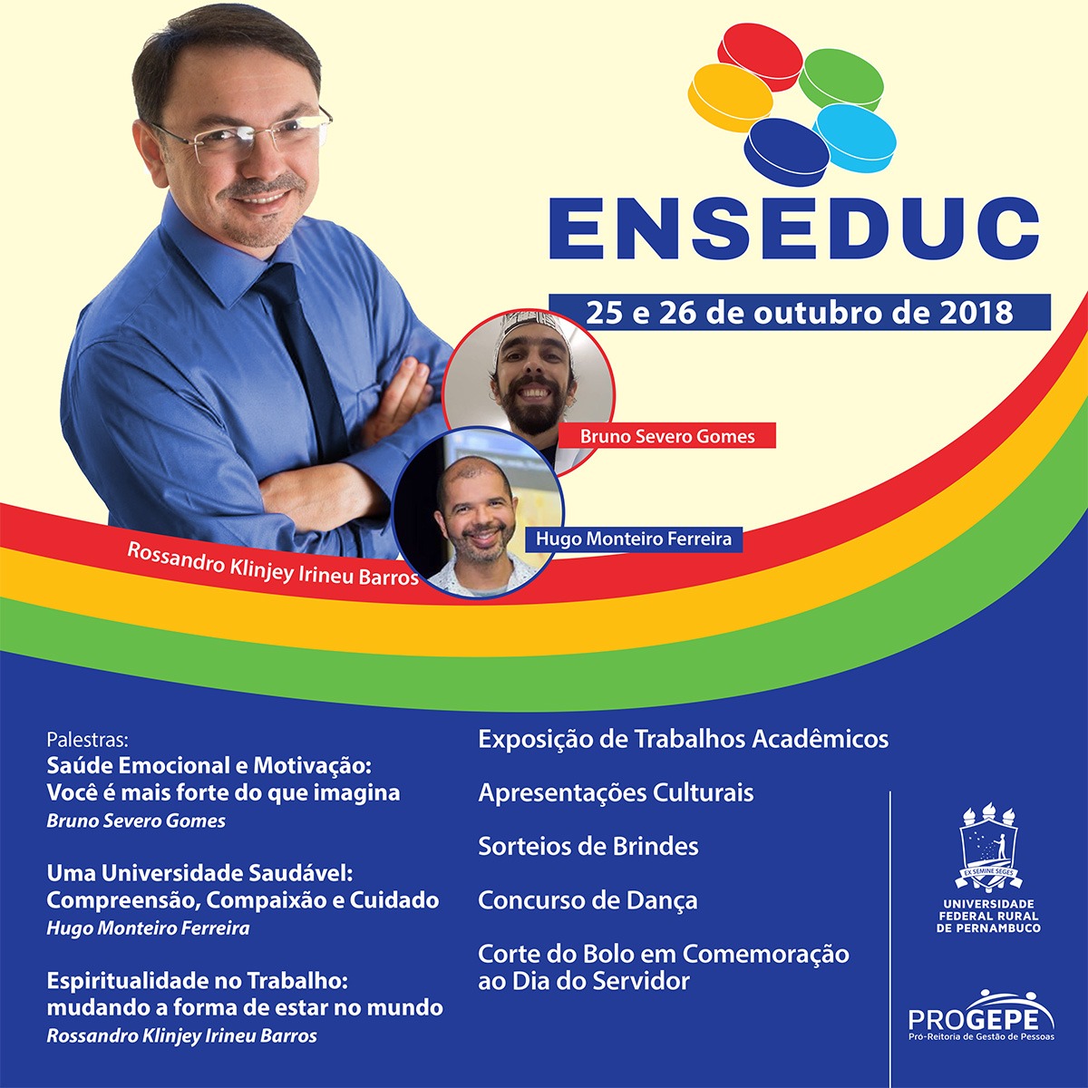 cartaz do evento com informações sobre as palestras e atrações do ENSEDUC
