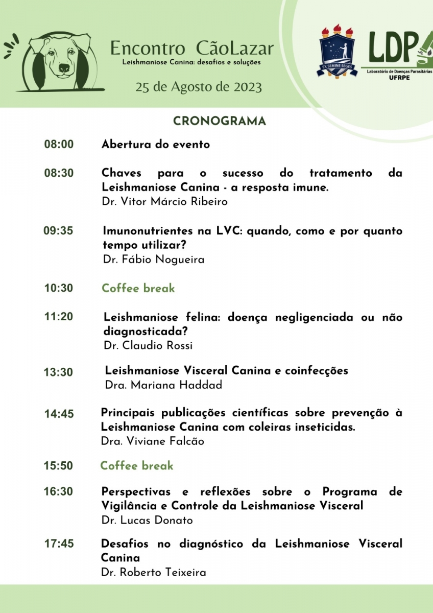 Cartaz com programação